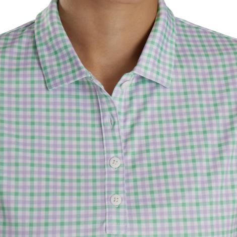 Polo Fem FootJoy Gingham sem mangas